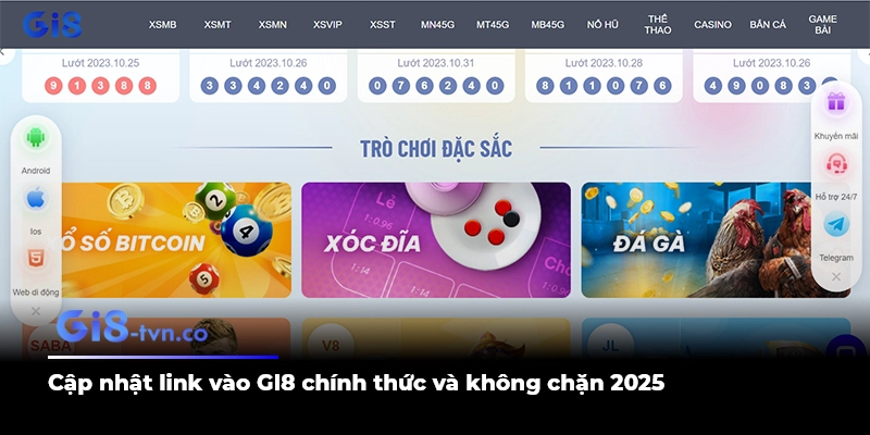 Cập nhật link vào GI8 chính thức và không chặn 2025